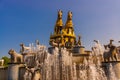 KUTAISI, GEORGIA: Fountain on the central square in Kutaisi, Georgia. The fountain shows 30 statues of the Colchis.