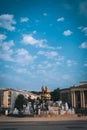 Kutaisi square fountain with horse sculpture, Kutaisi, Georgia Vertical photo