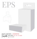 Hang tab box die cut template with inserter Royalty Free Stock Photo