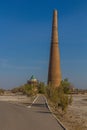 Kutlug Timur Minaret in the ancient Konye-Urgench, Turkmenista Royalty Free Stock Photo