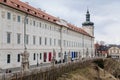 Kutna Hora, Central Bohemia, Czech Republic, 5 March 2022: Baroque Former Jesuit College with tower and dome, medieval