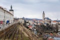 Kutna Hora, Central Bohemia, Czech Republic, 5 March 2022: Baroque Former Jesuit College with tower and dome, medieval