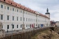 Kutna Hora, Central Bohemia, Czech Republic, 5 March 2022: Baroque Former Jesuit College with tower and dome, medieval