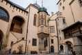 Kutna Hora, Central Bohemian, Czech Republic, 5 March 2022: Italian Courtyard or Vlassky dvur, medieval architecture gothic and