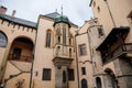 Kutna Hora, Central Bohemian, Czech Republic, 5 March 2022: Italian Courtyard or Vlassky dvur, medieval architecture gothic and