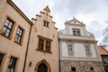 Kutna Hora, Central Bohemian, Czech Republic, 5 March 2022: Italian Courtyard or Vlassky dvur with tower, medieval architecture