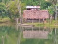 Kutubu river home at site of lake Royalty Free Stock Photo