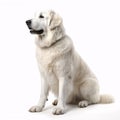 Kuvasz breed dog isolated on a clean white background