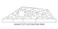 Kuwait City, Ice Skating Rink, travel landmark vector illustration