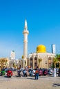 KUWAIT CITY, KUWAIT, NOVEMBER 4, 2016: View of a small square with a mosque with a golden dome near the central souq in