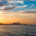 Kuwait city skyline during sunset with amazing cloud Royalty Free Stock Photo