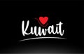 Kuwait country text typography logo icon design on black background