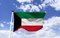 Kuwait flag, arabian country in persian gulf