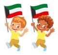 Kuwait flag in hand set Royalty Free Stock Photo