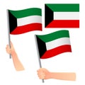 kuwait flag in hand set Royalty Free Stock Photo
