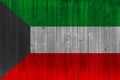 Kuwait flag painted on old wood plank Royalty Free Stock Photo