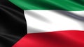 Kuwait flag, with waving fabric texture Royalty Free Stock Photo