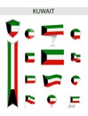 Kuwait Flat Flag Collection Royalty Free Stock Photo