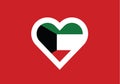 Kuwait heart shape love symbol national flag