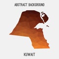 Kuwait map in geometric polygonal,mosaic style.