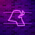 Kuwait map glowing purple neon lamp sign