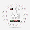 Kuwait national day vector illustration celebration 25-26 February. Royalty Free Stock Photo