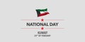 Kuwait national day greeting card, banner, vector illustration Royalty Free Stock Photo