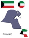 Country Kuwait silhouette and flag vector