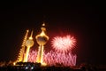 Kuwait Towers Fire work Royalty Free Stock Photo