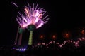 Kuwait Towers Fire work Royalty Free Stock Photo