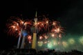 Kuwait Towers Fire work Royalty Free Stock Photo