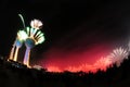 Kuwait Towers Fire work Royalty Free Stock Photo