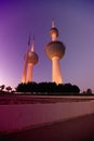 Kuwait Towers at night Royalty Free Stock Photo