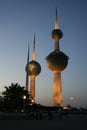 Kuwait towers by night Royalty Free Stock Photo