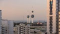 The Kuwait Towers timelapse - the best known landmark of Kuwait City. Kuwait, Middle East Royalty Free Stock Photo