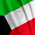 Kuwaiti Flag Closeup Royalty Free Stock Photo
