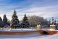 Kuzminki Manor in Moscow on a winter day Royalty Free Stock Photo
