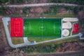 Kuznica, Poland - March 2, 2024: View from above of the all-season football pitch in Kuznica, Hel peninsila. Poland