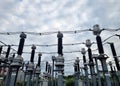 115kV Electrical equipment in Switchyard. Royalty Free Stock Photo