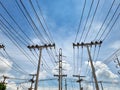 115kV transmission line and 22kV distribution system network Royalty Free Stock Photo