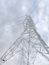 220 KV transmission line tower for solar plant power transmission grid substation Royalty Free Stock Photo