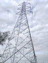 220 KV transmission line tower for solar plant power transmission grid substation Royalty Free Stock Photo