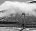 The Kvalsund Bridge between the mainland and the island of Kval Royalty Free Stock Photo