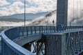 The Kvalsund Bridge between the mainland and the island of Kval Royalty Free Stock Photo