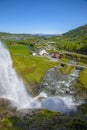 Kvam, Norway - May 29, 2016, Splendid summer view with popular w Royalty Free Stock Photo
