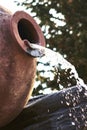 Kvareli, Georgia. Fountains in the form of wine pitcher. Royalty Free Stock Photo