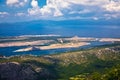 Kvarner bay and Krk island aerial panoramic view Royalty Free Stock Photo
