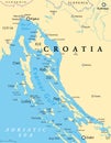 Kvarner Gulf, part of internal waters of Croatia, political map Royalty Free Stock Photo