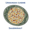 Kvashena Kapusta is a traditional Ukrainian dish made from fermented cabbage, often served as a side dish or salad