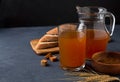 Kvass in a glass and a jug of rye bread Royalty Free Stock Photo